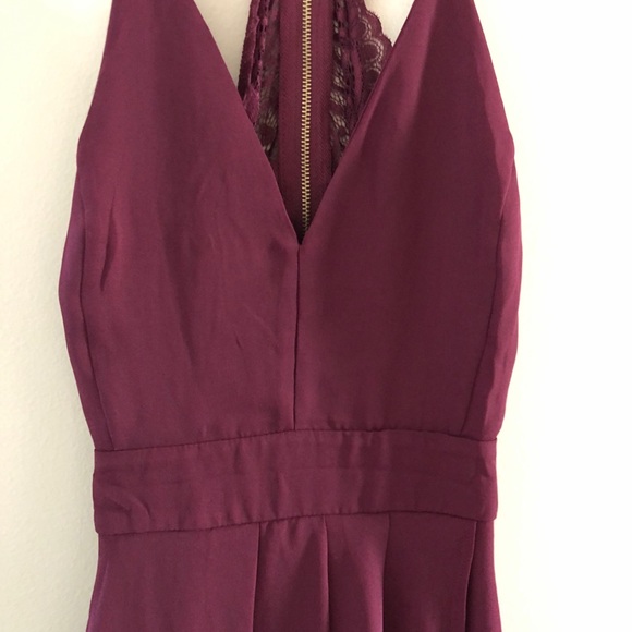 Burgundy Windsor High Low Dress with Lace Back - Picture 8 of 9